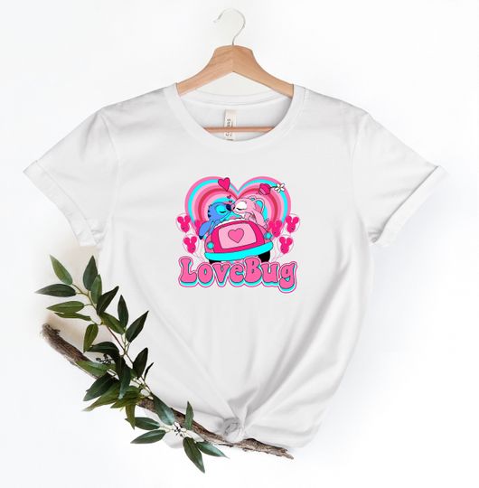 Stitch And Angel Love Bug Shirt, Disney Couple Shirt, Disney Stitch Shirt