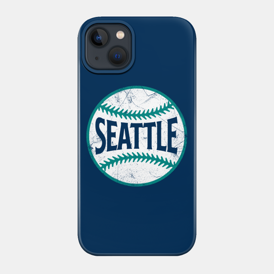 Seattle Retro Baseball - Navy - Seattle - Phone Case