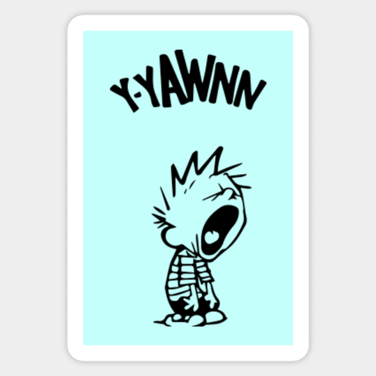 Yawning Calvin (Black) - Calvin And Hobbes - Sticker