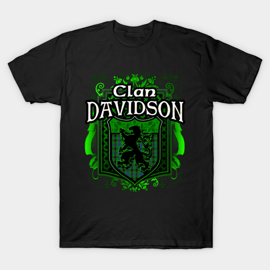 Clan Davidson Tartan Lion - Scottish Tartan - T-Shirt