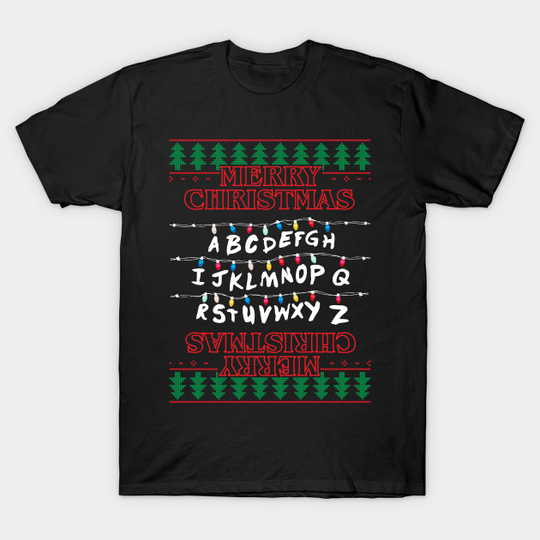 Stranger Things Merry Christmas Lights Knit - Stranger Things - T-Shirt