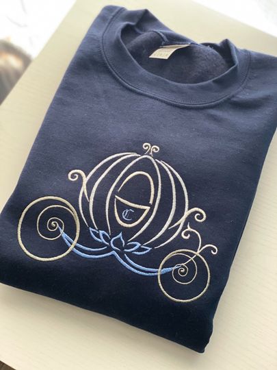 Embroidered Sweatshirt - Cinderellas Carriage - Disney Embroidered Sweatshirt