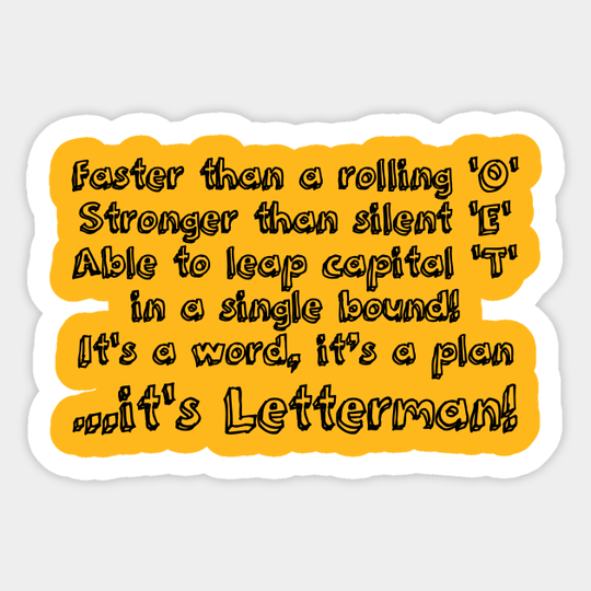 It's Letterman! - Sesame Street - Sticker