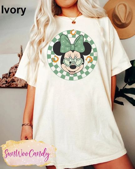 Saint Patrick Disney Shirt, Minnie Checkerboard Circle Shirt