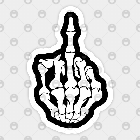 Skeleton - Middle Finger - Sticker