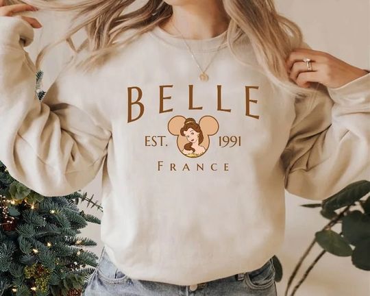 Disney Princess Sweatshirt, Belle Princess Sweatshirt, Disney Belle Sweatshirt