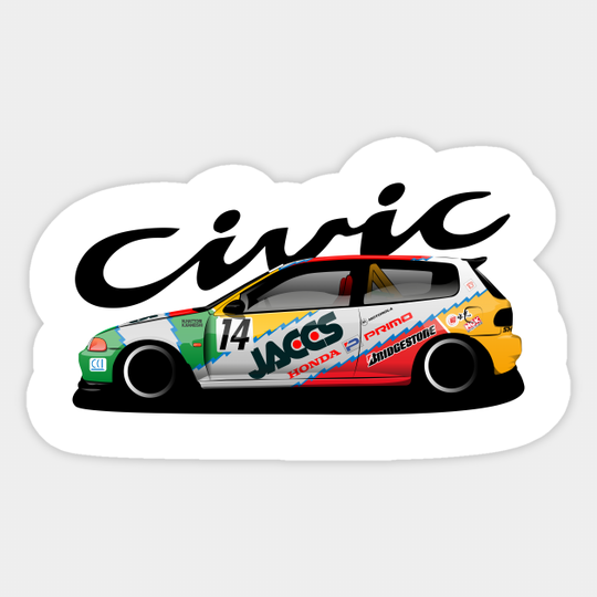 Honda Civic EG6 Jaccs 90s JTCC Race Car - Civic - Sticker