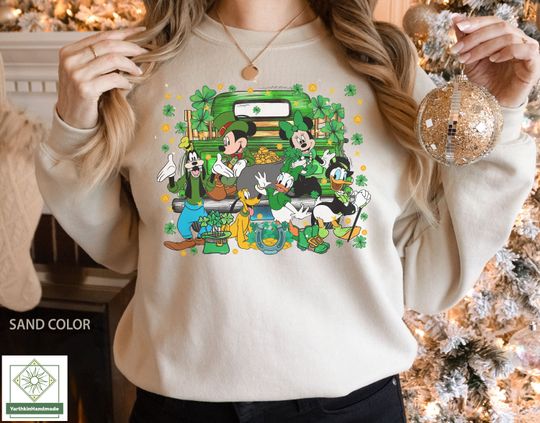 Disney St Patricks Day Sweatshirt, Lucky Mickey & Friends Sweatshirt