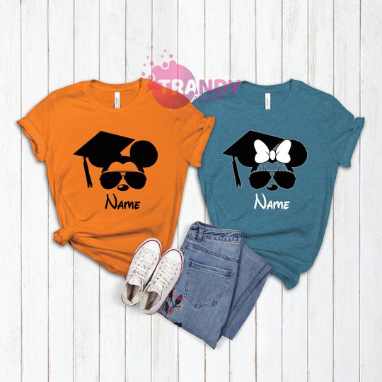 Custom Disney Graduation T-shirt, Minnie Mouse Shirt, Mickey Mouse Shirt, Graduation Shirts, Custom Graduation T-shirt