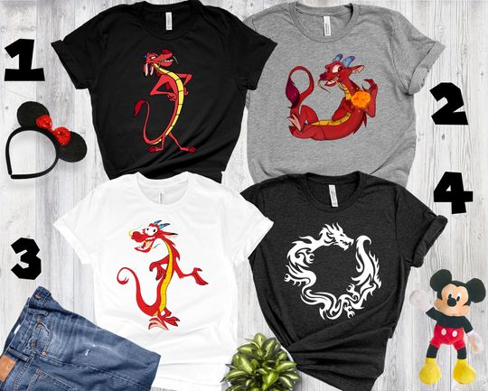 Mushu Mulan Disney Shirt, For Girl Boy Kid Cartoon Tee, Disney World Vacation Shirts