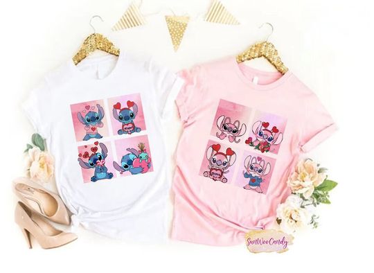 Stitch Angel Shirt, Stitch Couple Shirt, Disneyland Valentine Shirt, Matching Valentine Shirt