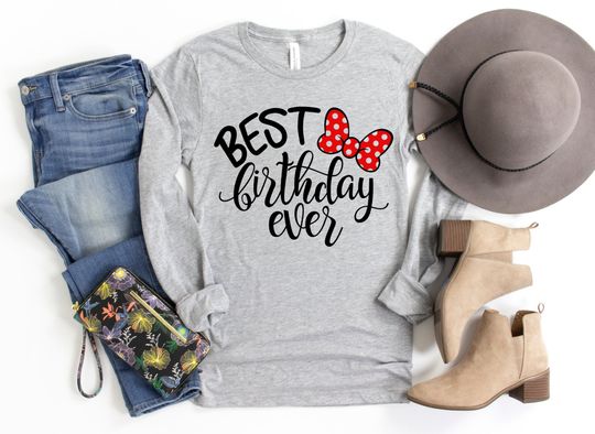 Women's Disney long sleeve shirt, Disney birthday shirt, Disney shirt