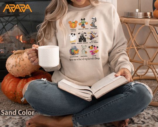 Disney Halloween Sweatshirt, Pumpkin Craving, Trick or Treat, Skeletons, Mickey Ghost, Haunted House, Candy, Mickey Witch, Halloween Sweatshirt