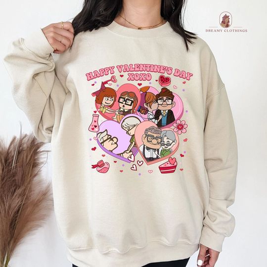 Disney Valentine Shirt, Carl And Ellie Happy Valentine's Day Sweatshirt