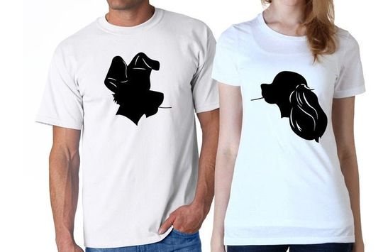 Lady and the Tramp Spaghetti Scene Couples Shirt, Matching Disney Couples Shirts