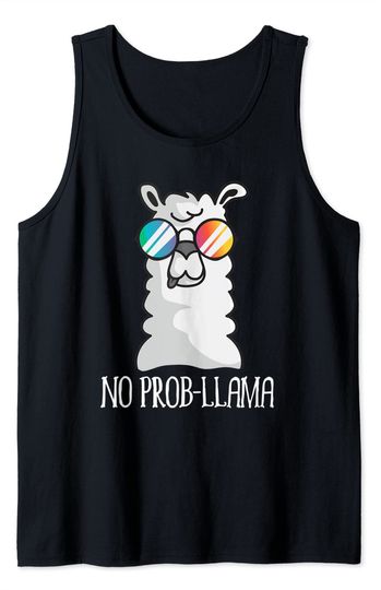 No Probllama Tank Top No Problem Cute Funny Cool Llama Alpaca