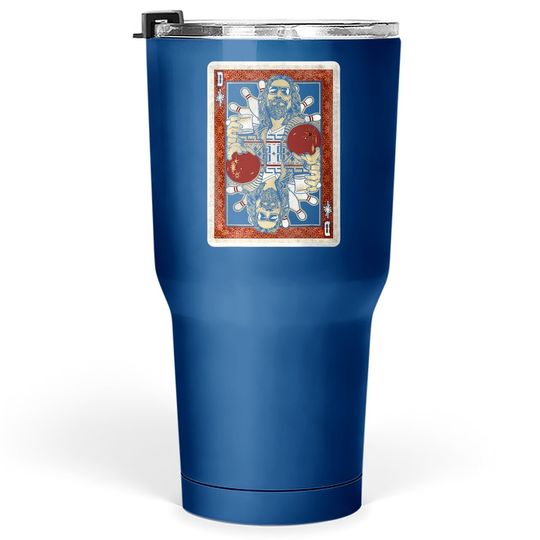 The Big Lebowski The Dude Abides Playing Card Tumbler 30 Oz