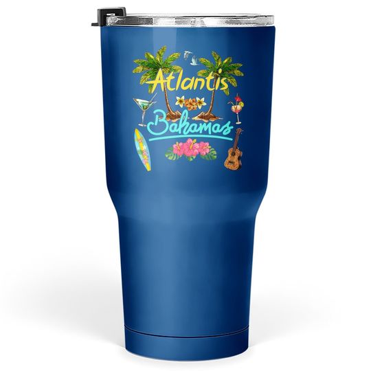 Atlantis Bahamas Beach Summer Palm Tumbler 30 Oz