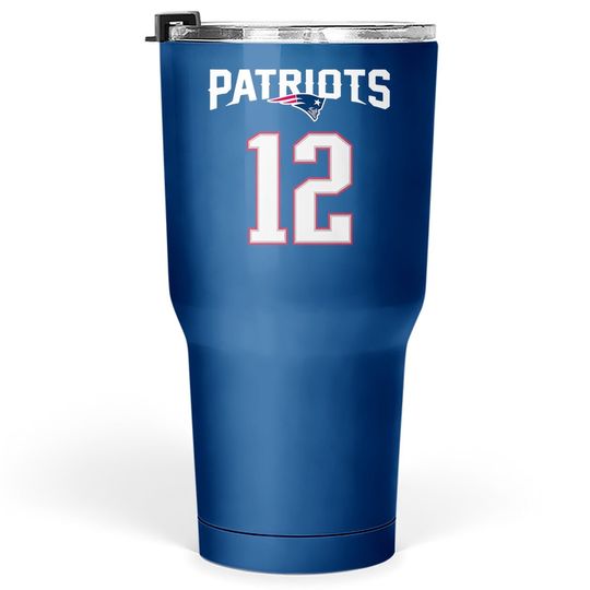 Tom Brady New England Patriots Youth Mainliner Jersey Name And Number Tumbler 30 Oz