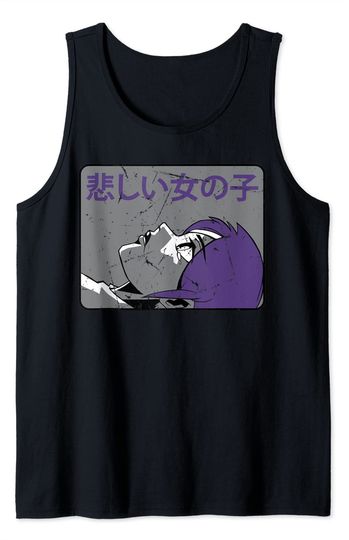 Sad Manga Tank Top Alt Aesthetic