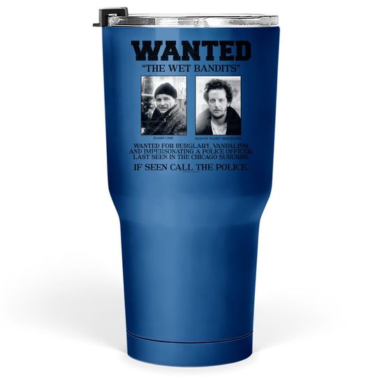Home Alone Wanted The Wet Bandits Poster Tumbler 30 Oz