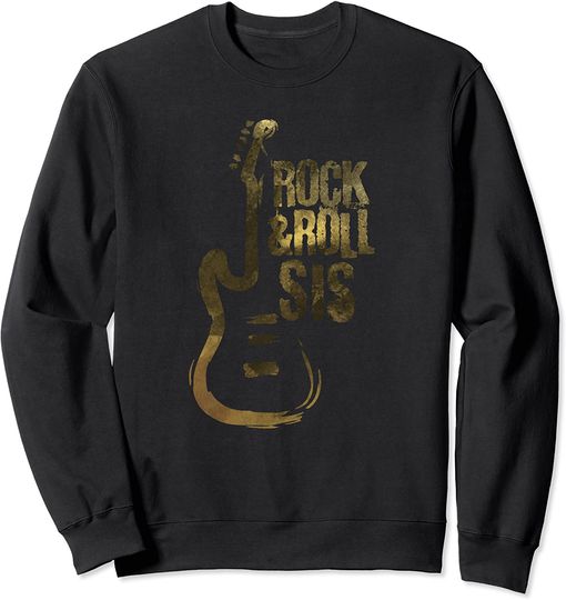 Guitar Silhouette Sweatshirt Rock And Roll Sis