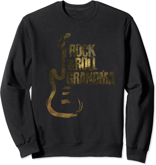 Guitar Silhouette Sweatshirt Rock And Roll Grandma