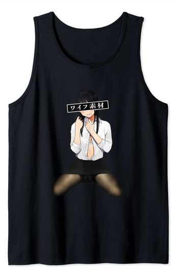 Waifu Material Tank Top Pose Japanese Kawaii Senpai