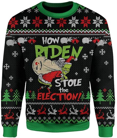 How Biden Stole The Election 3D All-Over Sweatshirt Fake Ugly Christmas Sweater