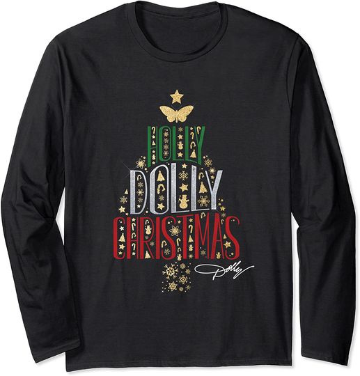 Dolly Parton Holly Dolly Christmas Long Sleeve T-Shirt