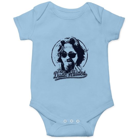 The Big Lebowski The Dude Abides Classic Circle Logo Baby Bodysuit