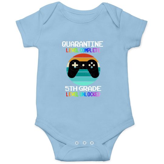 Back To School 2021 Quarantine 5th Grade Level Unlocked Baby Bodysuit