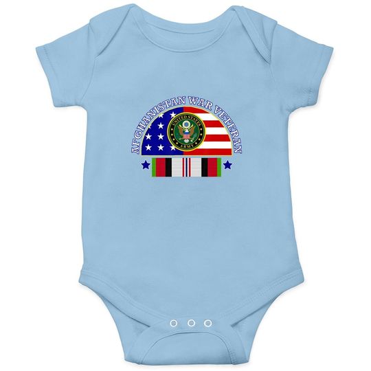 Army Afghanistan War Veteran Patch Image Baby Bodysuit