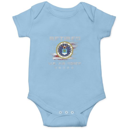 Vintage Retired Us Air Force Veteran Baby Bodysuit Patriotic Baby Bodysuit