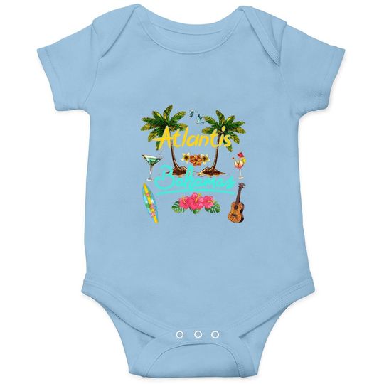 Atlantis Bahamas Beach Summer Palm Baby Bodysuit