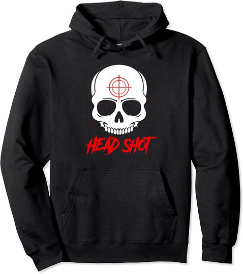Head Shot Head Shot First Person Shooter Gun Rifle Pullover Hoodie