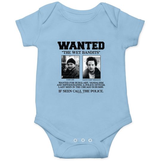 Home Alone Wanted The Wet Bandits Poster Baby Bodysuit
