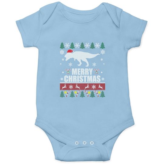 Ugly Christmas Dinosaur T-rex Tyrannosaurus Rex Essential Baby Bodysuit