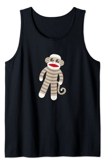 Cute Classic Striped Sock Monkey Tank Top