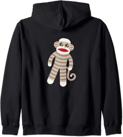 Monkey Hoodie Cute Classic Striped Sock Monkey