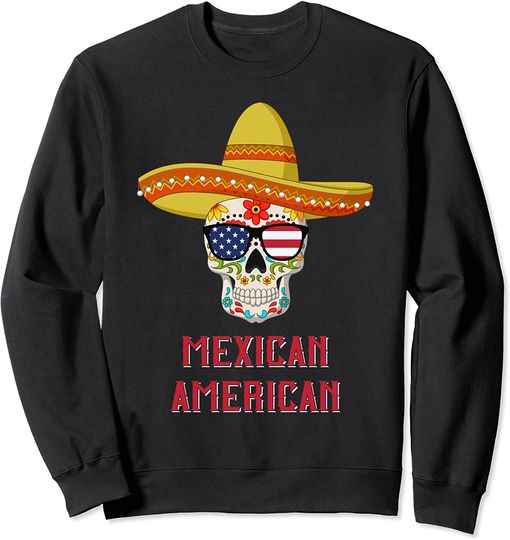 American Flag Skull Sweatshirt Sunglasses - Sugar Skull