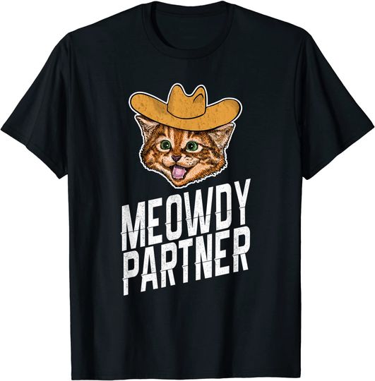 Cowboy Cat T-shirt Meowdy Partner, Howdy Cowboy Cat