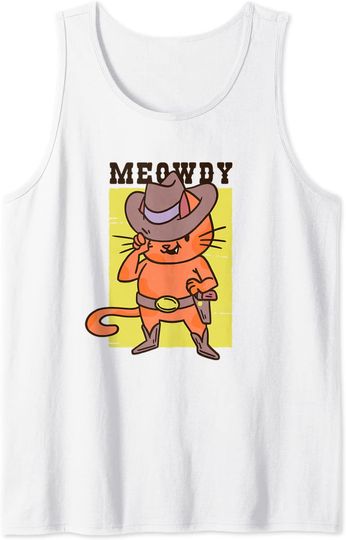 Cowboy Cat Tank Top Meowdy Western Country
