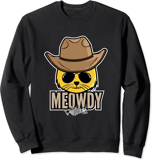 Cowboy Cats Sweatshirt Lover Wearing A Hat I Cute Cowboy Cat