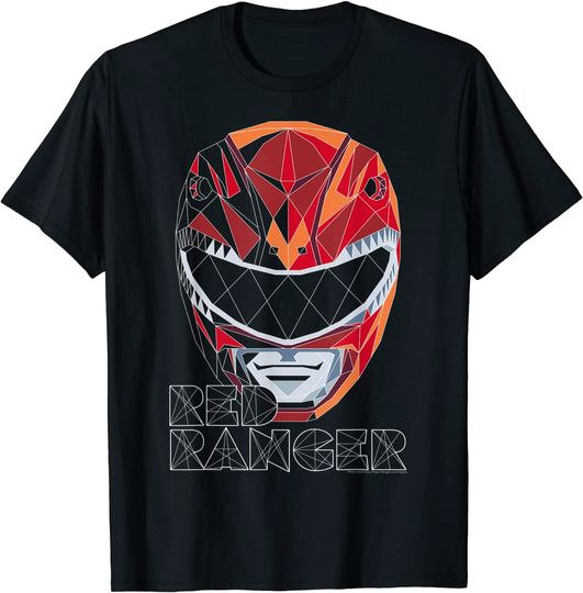 Power Rangers Red Ranger Polygon Big Face T-Shirt