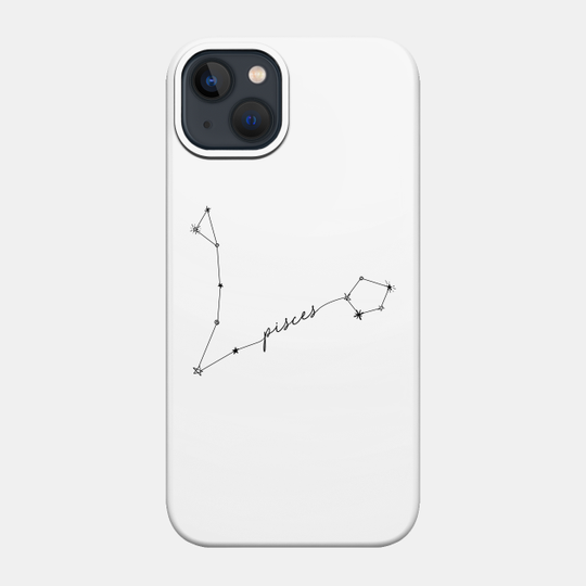 Pisces Zodiac Constellation Drawing Sticker - Pisces - Phone Case