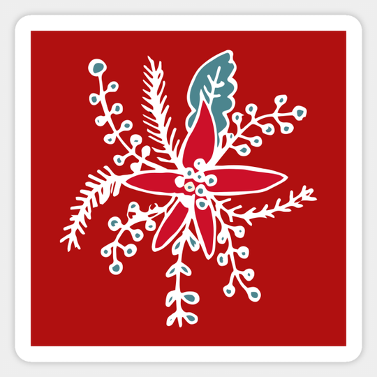 Poinsettia - Christmas Flower - Sticker
