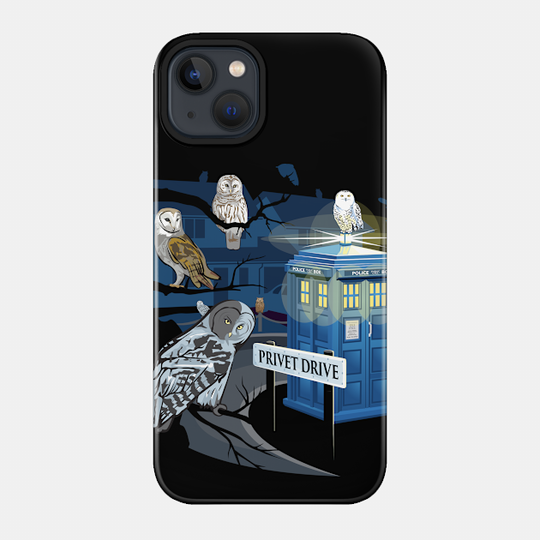 Hedwig Says Who! ( Doctor Who Tardis ) - Tardis - Phone Case