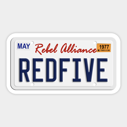 Red Five License Plate - Luke Skywalker - Sticker