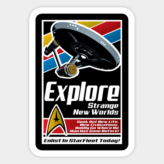 Explore New Worlds - Star Trek - Sticker